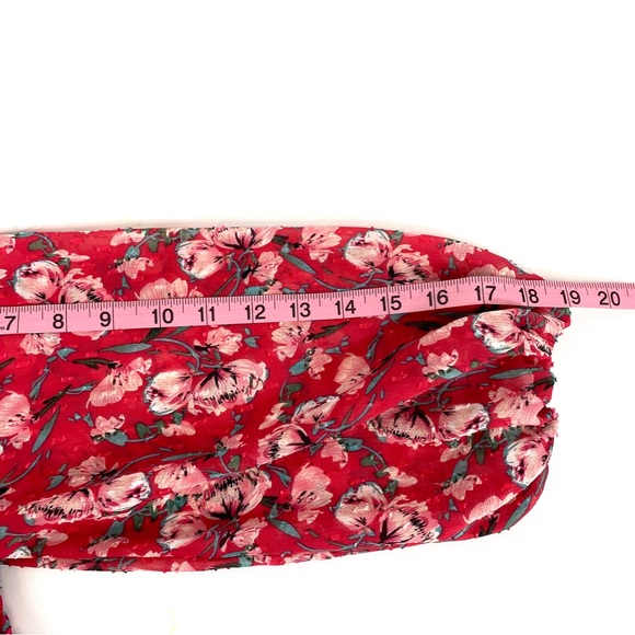 Eliane Rose smocked 3/4 sleeve pink floral print dress sz Med - Picture 11 of 14